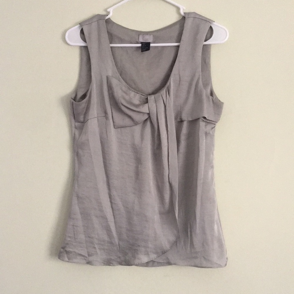 Satin muted seafoam green tank bow neck